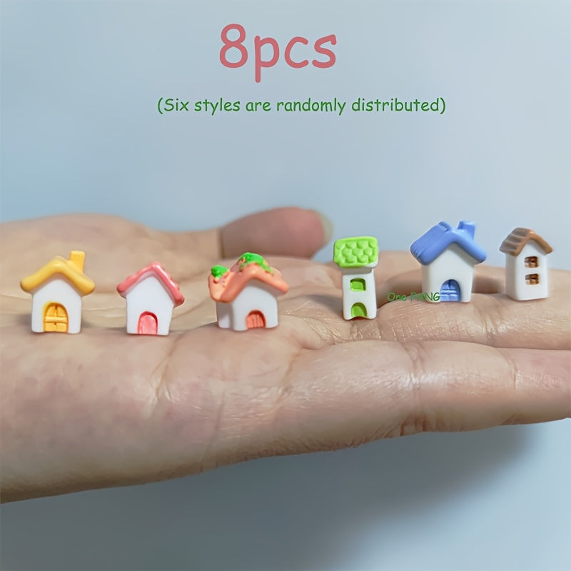 TEMU 8-piece Set Of Adorable Miniature Models, Creative Tiny Home Decorations For Garden Landscaping, Gardening Scenes, Dollhouses, Outdoor Potted