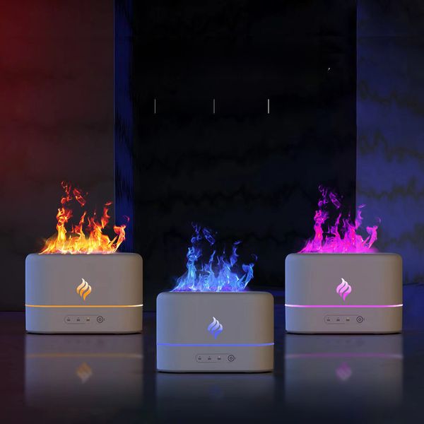 Humidifiers 2023 new simulation flame diffuser seven-color gradient creative home ultrasonic aroma diffuser flame humidifier S2411307