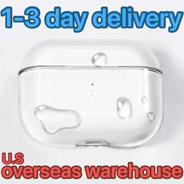 USA Stock For Apple Airpods Pro 2 Generation pro 2 airpod 4 Headphone Accessories Solid TPU Silicone Protective Earphone Wireless Charging Shockproo