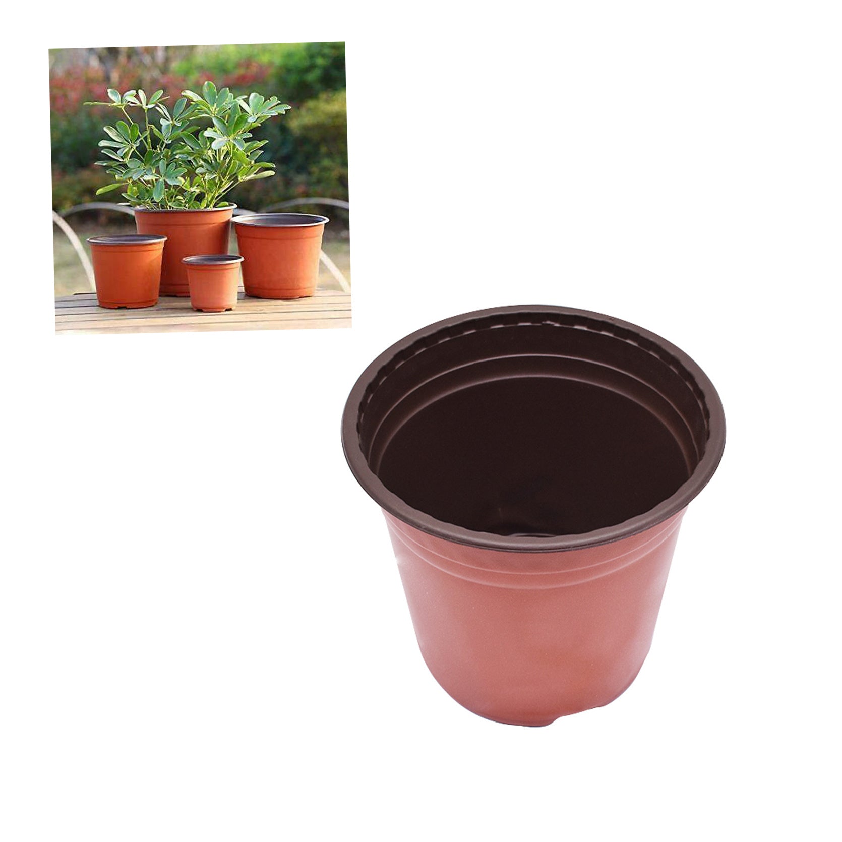 TEMU 8 Inch Nursery Pot Seedling Pot Plant Container Seed Starting Pots Multipurpose Plastic Pots 100 Packs, Pack Plastic Plant Pot Seedling Planter