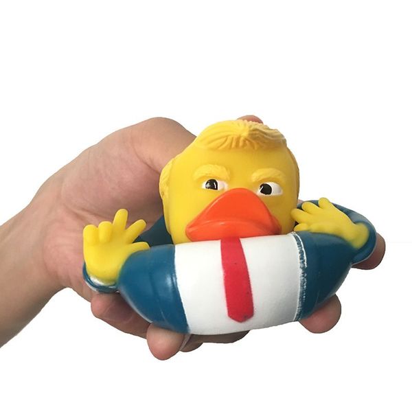 2025 New Trump Rubber Duck Baby Bath Floating Water Toy Duck Cute PVC Ducks Funny Duck Toys for Kids Gift Party Favor