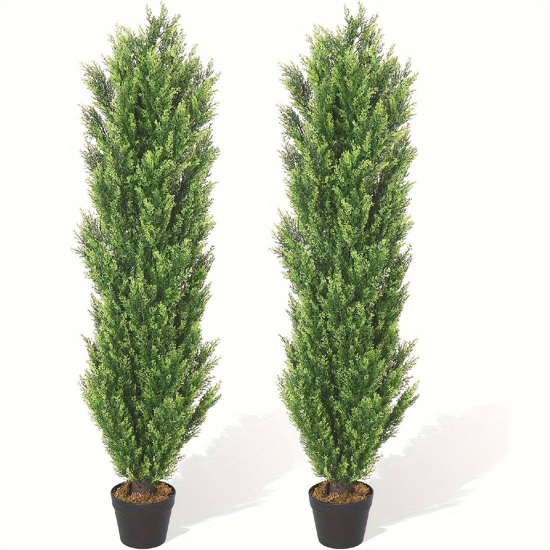TEMU 2pcs Artificial Cedar Topiary Trees For Front Porch, Pine & Potted Plants Fake Pine Tree For Home Decor