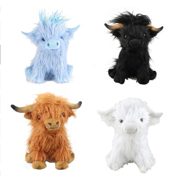 25cm 3-color Highland Cow Scottish Highland Cowboy Plush Toys Cartoon Film And Television Peripheral Dolls For Children&#039;s Gifts