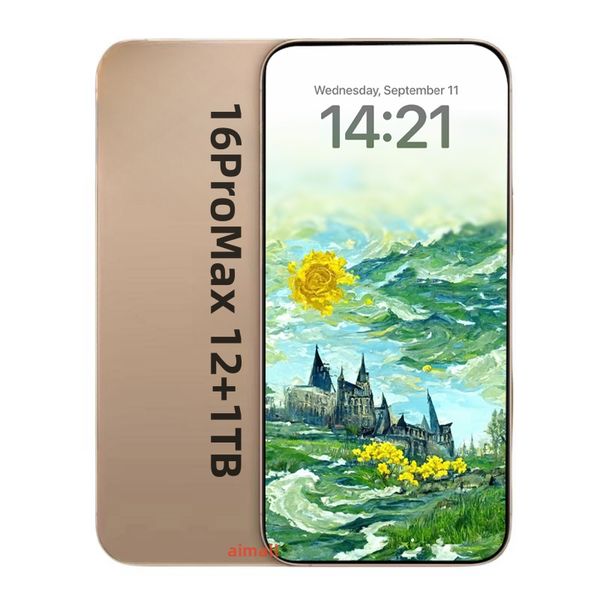 6.9 inch i16pro max Cell Phones unlock Camera 16GB RAM 1TB Face Unlock HD Full Smart Phone Smartphones All Screen USB-C 3.0 GPS 20MP