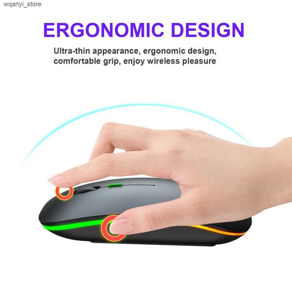 Mice Wireless Mouse RGB Rechargeable Bluetooth Mice Wireless Computer Mause LED Backlit Ergonomic Gaming Mouse for Laptop PC L240910 L0910