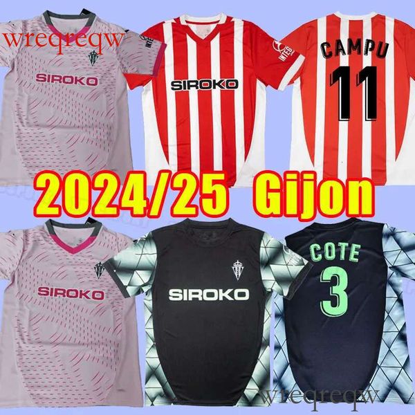 24 25 SPORTING GIJON Soccer Jerseys 2024 2025 Manu Garcia Djurdjevic DJUKA JS BABIN Aitor G. D.Perez camiseta de futbol men football shirts
