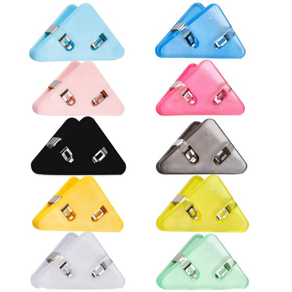 Corner Paper Clip Triangle Book Page Corner Clips Bookmark Multifunctional Document Clip Prevent Books Curling Book Darts for Students Plast