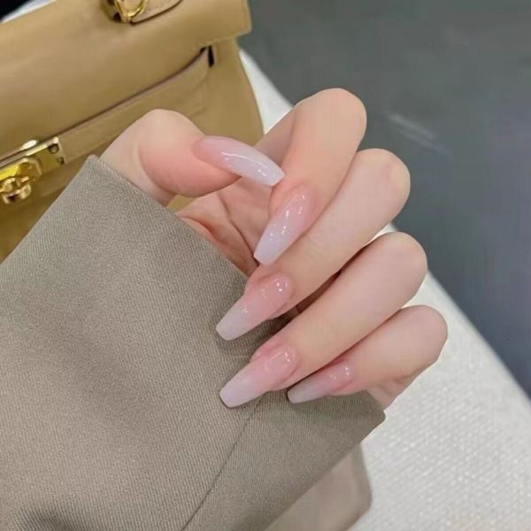 Artistic nail art, nude color gradient nail products, reusable patch fashion accessories, gentle style
