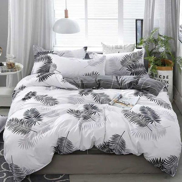 3pcs Plant Leaf Theme Duvet Cover Set Simplicity Nordic Style Comforter Cover Adult Children Bedroom Bedding with case X250203