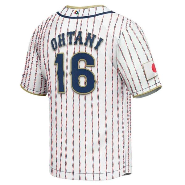 Gdsir Shohei Ohtani 16 Japan 2023 Baseball Classic Jersey White Navy Ed