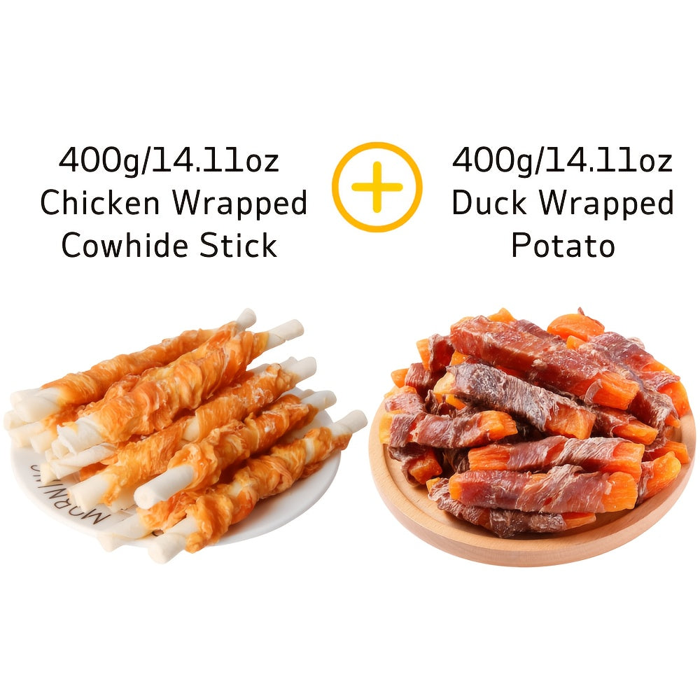 TEMU 800g-1.76lb Assorted Dog Chew Treats - Duck, Chicken & Beef , Brush Molar Sticks - High Protein, , Easy To , Perfect For Training Rewards For