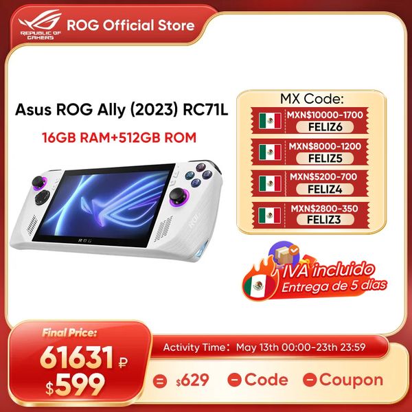 Original ASUS ROG Ally 7 INCH 120Hz FHD IPS Handheld Game Console AMD Ryzen Z1 Extreme Video Gaming Retro Console 512GB win 11