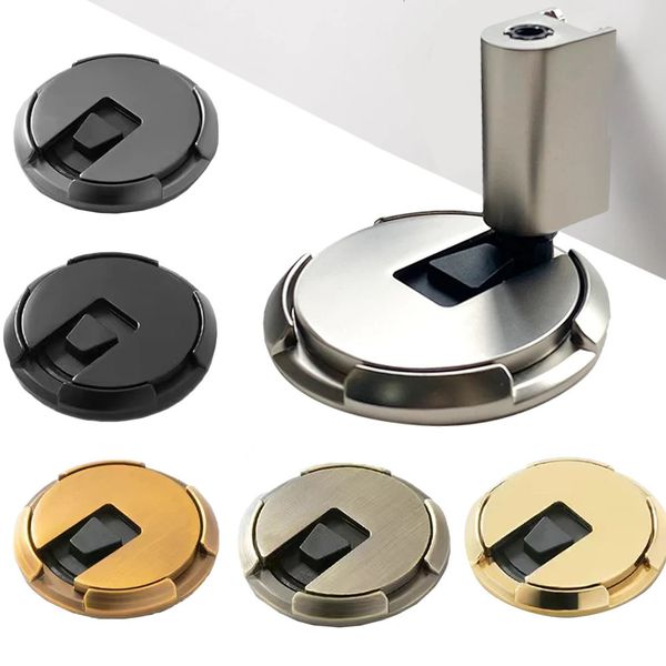 7 Colors Magnetic Door Stopper Thin Metal Floor Stop Height Adjustable Hidden Holders Catch Nailfree Hardware 240322