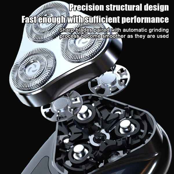 Men Three Head Electric Shaver With Digital Display USB Charging Male Shaving Trimmer Detachable Washable Mini Razor