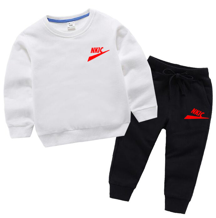 New Warm Children Clothing Sets Boys Girls&#039; Long sleeve Trousers Autumn Winter Brand Print Children&#039;s Big Kids Sports Clothes Set