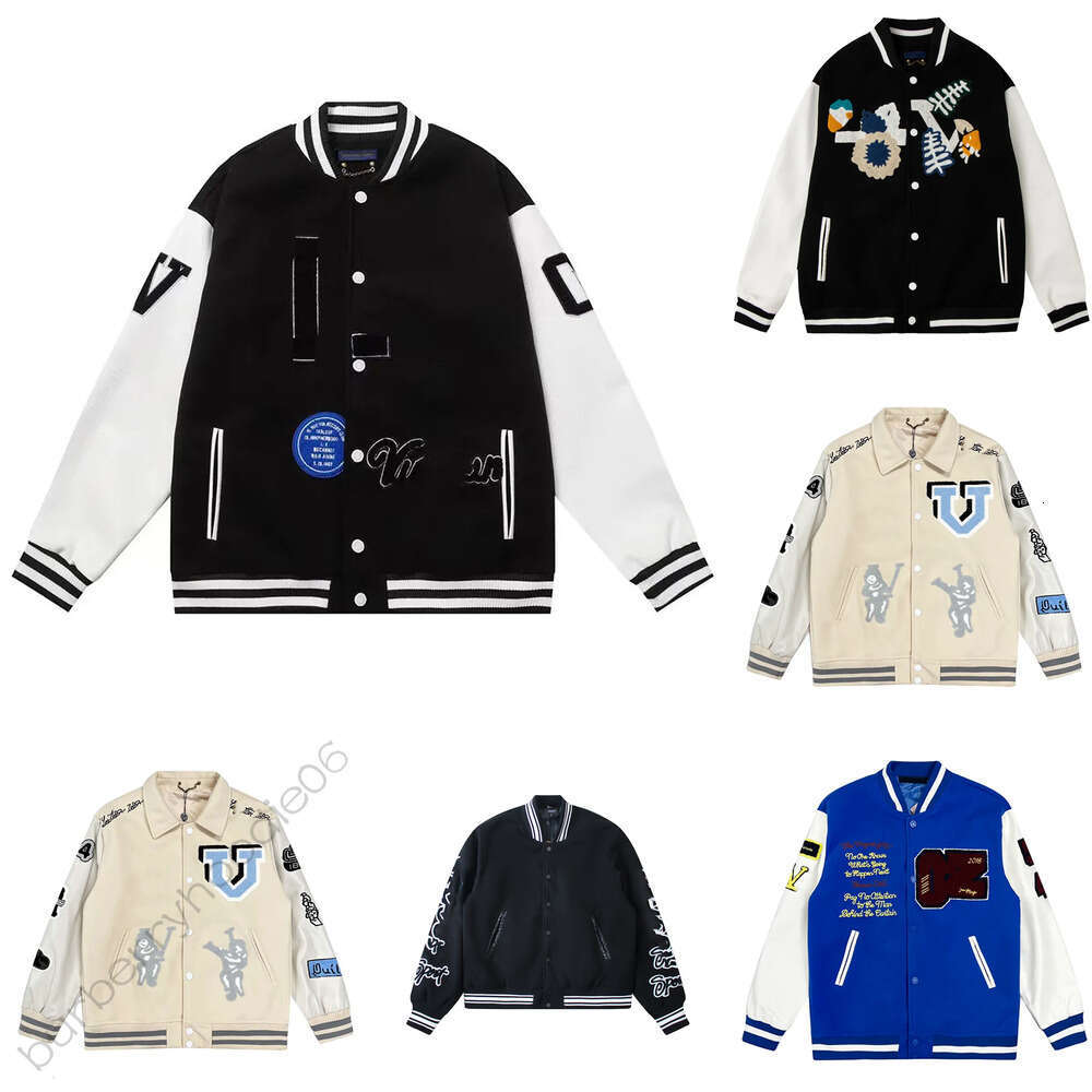 Designer Varsity Jacket Mens ball famous Varsity Jacket Baseball Outerwear Coat Wool Fleece Flocking Leather Jackets Embroiderd Single Breasted Coup