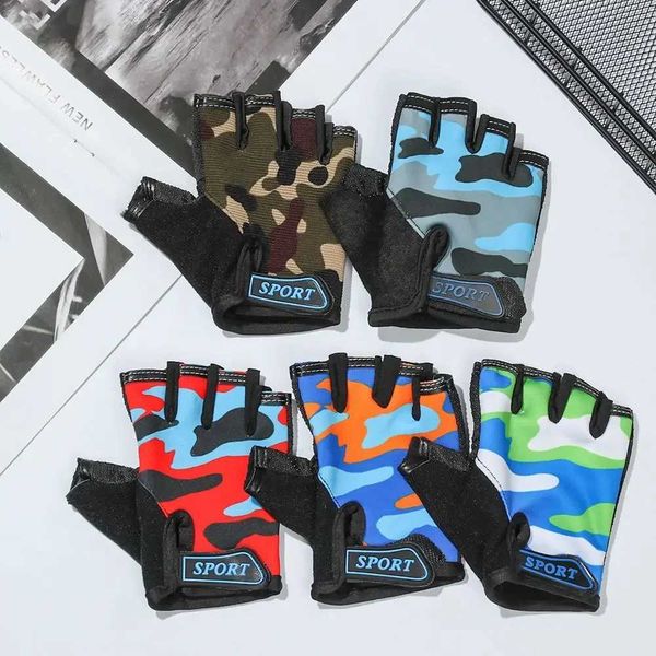 1 Pair Breathab Half Finger Mittens Bicyc Gloves High Elastic Non-slip Bike Gloves Childrens Bike Gloves Riding EquipmentXJ241118
