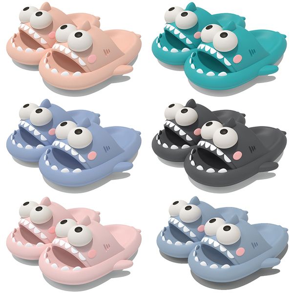 2024 Summer cute shark slipper shoes black grey blue pink mens womens breathable antiskid sandals sneakers size 35-44 GAI