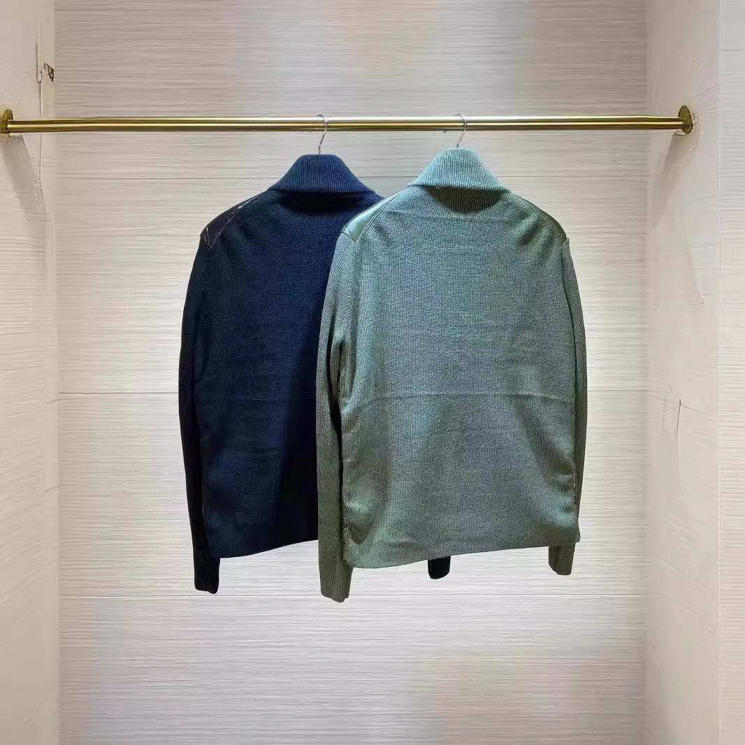 Luxury Designer Women Down Parkas Men&#039;s Embroidered Badge Stand Collar Knitted Splice Sweater Lightweight Down Jacket Casual Jacket Jacket Swea