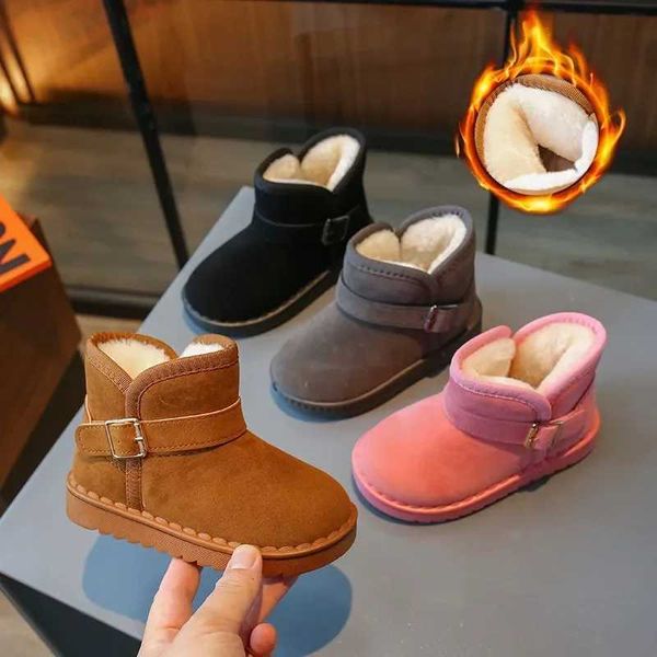 Botas S Botas de neve meninos e meninas de bebê Baby Cotton Shoes Inverno cinza macio acolchoado espessado Childrens Botas de inverno H24111