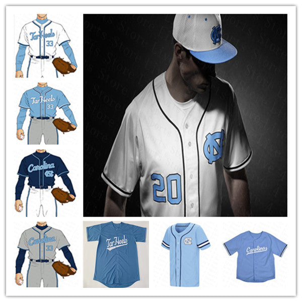 Custom North Carolina Tar Heels UNC College Baseball Jersey Hunter Stokely Alberto Osuna Johnny Castagnozzi Connor Bovair Jake Knapp Jackson Van De