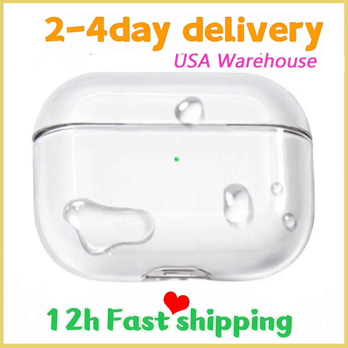 USA Stock For Pro 2 3 4 bluetooth earbuds Headphone Accessories Transparent TPU Silicone Waterproof Protective case Headphones Headset cover Case