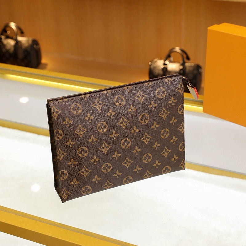 Coin Purses Travel Toiletry Toilet Pouch 26 CM Protection Beauty Case Wash Bag Women Clutch Monograms Canvas Leather Waterproof Men Cosmetic Bags ba