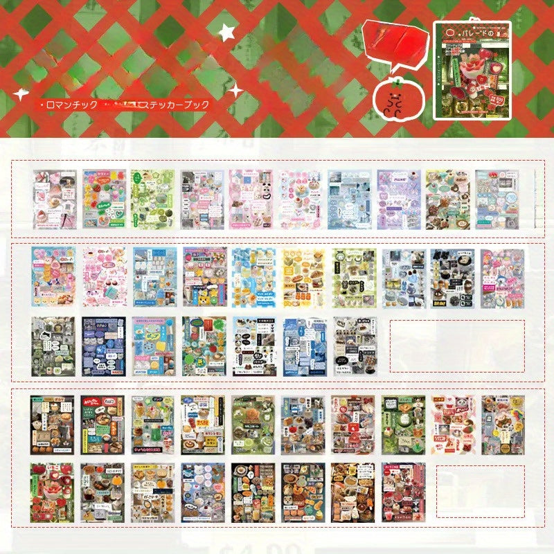 TEMU Cut-film Sticker Books, Japanese Ancient Comic Style, Handbook , Decoration Materials, Creative And Exquisite Sticker Books, Covered Christmas &