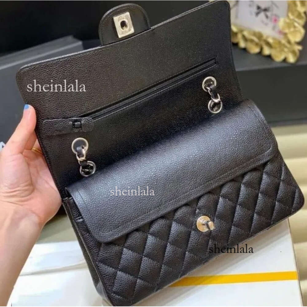 Designer Bag 10A Mirror Quality Jumbo Double Flap Bag Luxury Real Leather Caviar Lambskin Classic All Black Purse Quilted Cha005