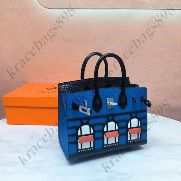 Designer tote bags Luxury fashion Shoulder bags YiJINYUAN Wax Wrapping Thread 20cm Silver Buckle Black Night Small House Genuine Leather Wom