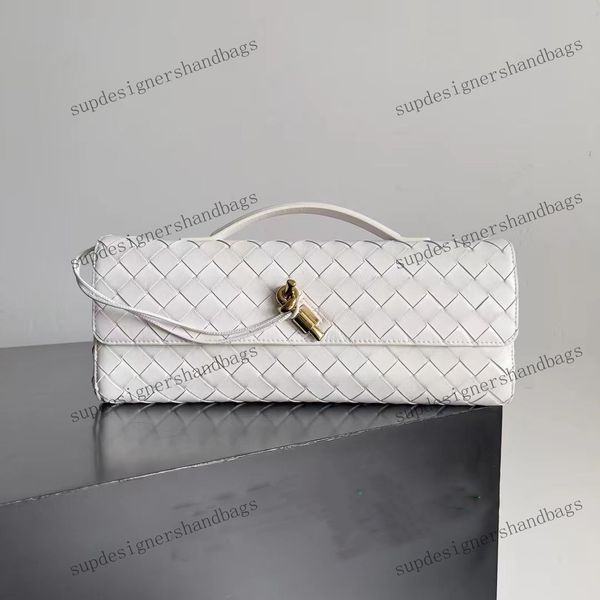 10A Retro Mirror Quality Designers Real Leather Long Clutch Andiamo With Handle Intrecciato Purses And Handbags Famous Brand Designer Evenin