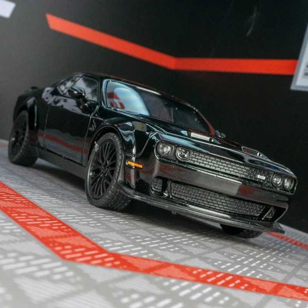 1 32 level Dodge Challenger Hellcat toy car designed for die-casting metal toys featuring a backward Hellcat model with sound and lighting M