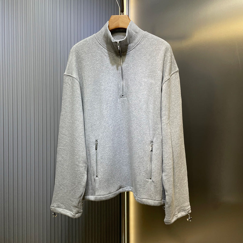 Men Fleece Sweatshirts Autumn Designer Street Rock Pullovers Coat Couple Stand Collar Outerwear