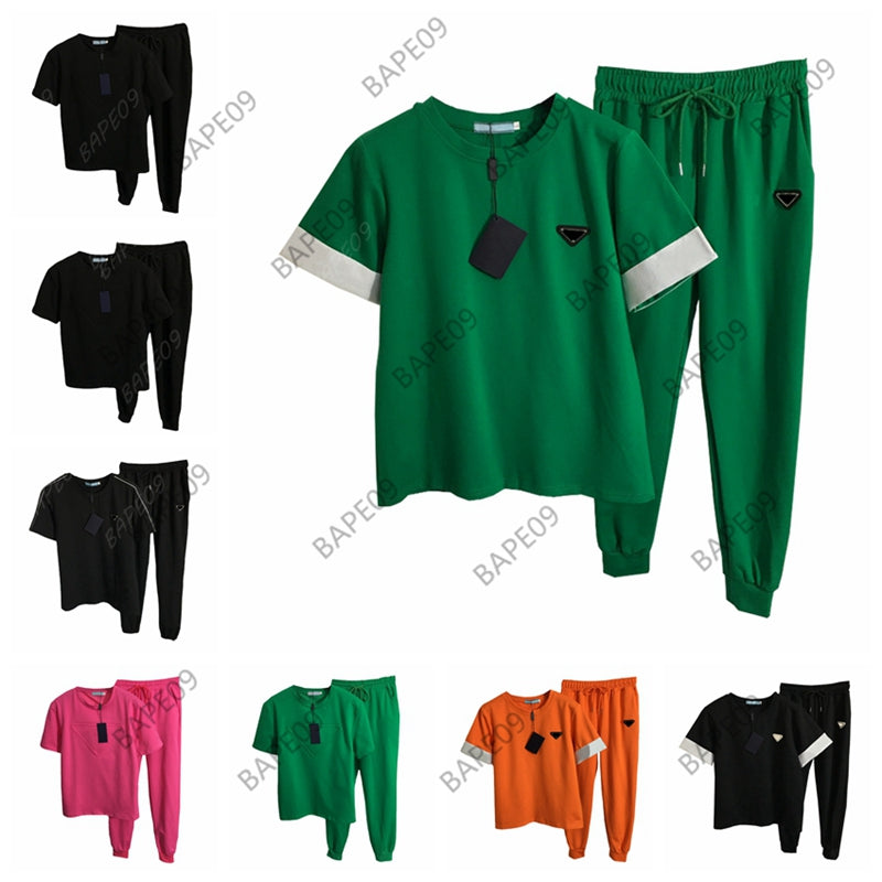 Summer Fashion Women Tracksuits Designer Printed Sport Suits Short-sleeve Shirts and Pants Two Piece Sets Outfits Suits Size S~XL