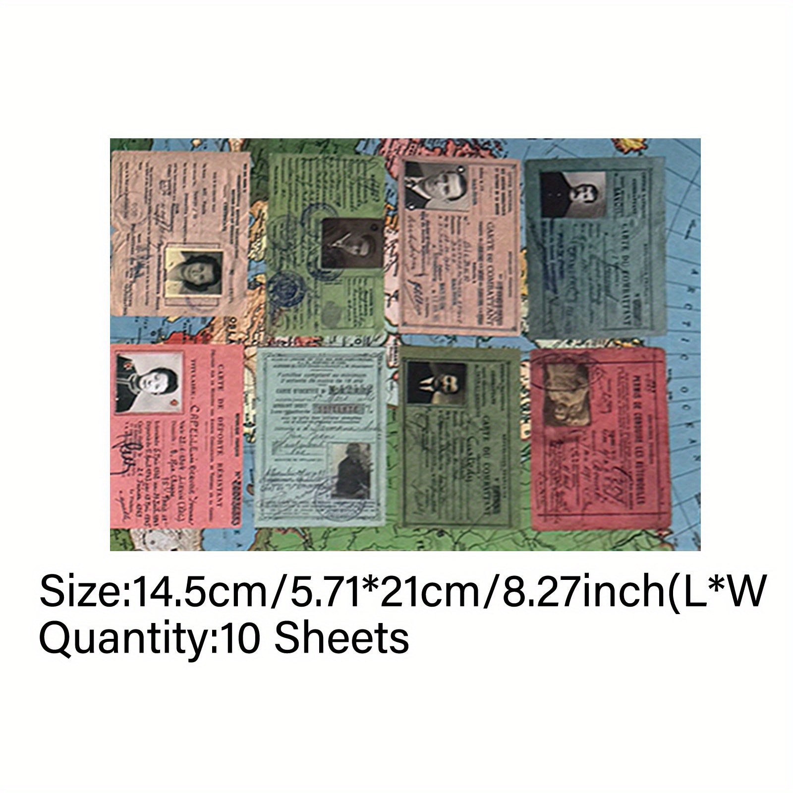 TEMU Vigus Vintage American Portrait Paper, 10 Sheets, For Scrapbooking, Journaling, And A5 Size Handmade Craft Projects.