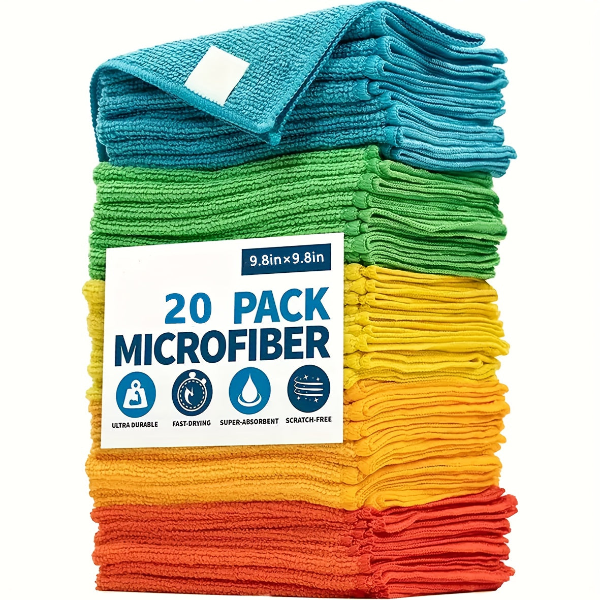 TEMU 5-10- Pack Mrd's Home Microfiber Cleaning Cloths - Ultra-absorbent, 1200 , Streak-free , Durable & Easy-clean, Ideal For Car Washing, Cleaning,