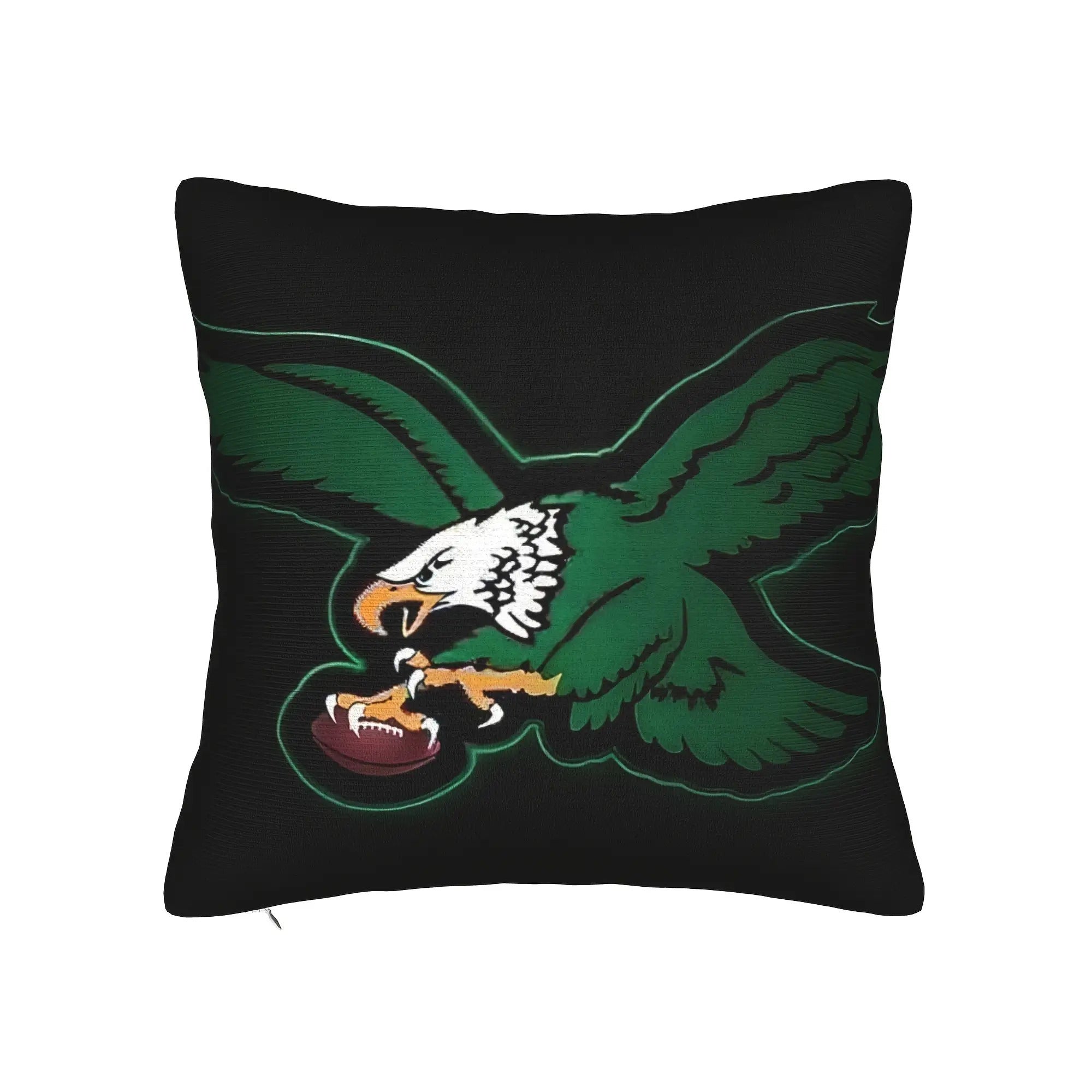 TEMU Retro Style Eagle-shaped Football Decorative Pillowcase, Machine Washable, 100% Polyester Fiber, Zipper Closure, Short Pile Material, Suitable