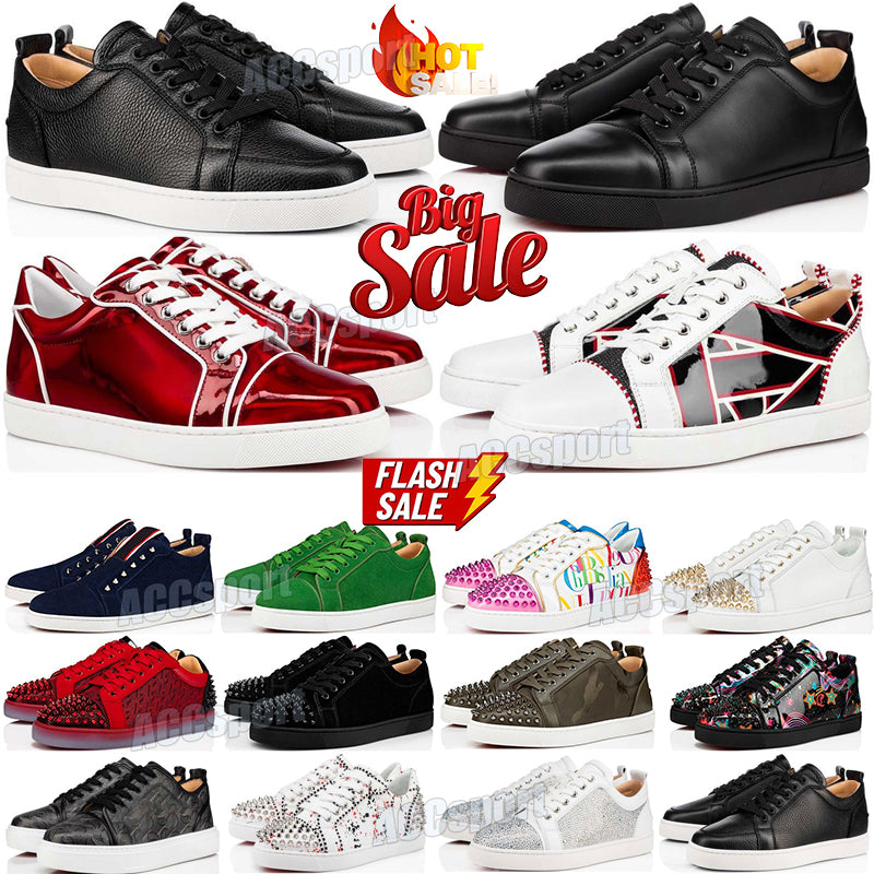 Designer shoes Red bottomshoes Dress Shoes Men Casual Sneakers Glitter Grey Rivets Leather Suede Women Fashion Spikes Luxury classic Office Career W