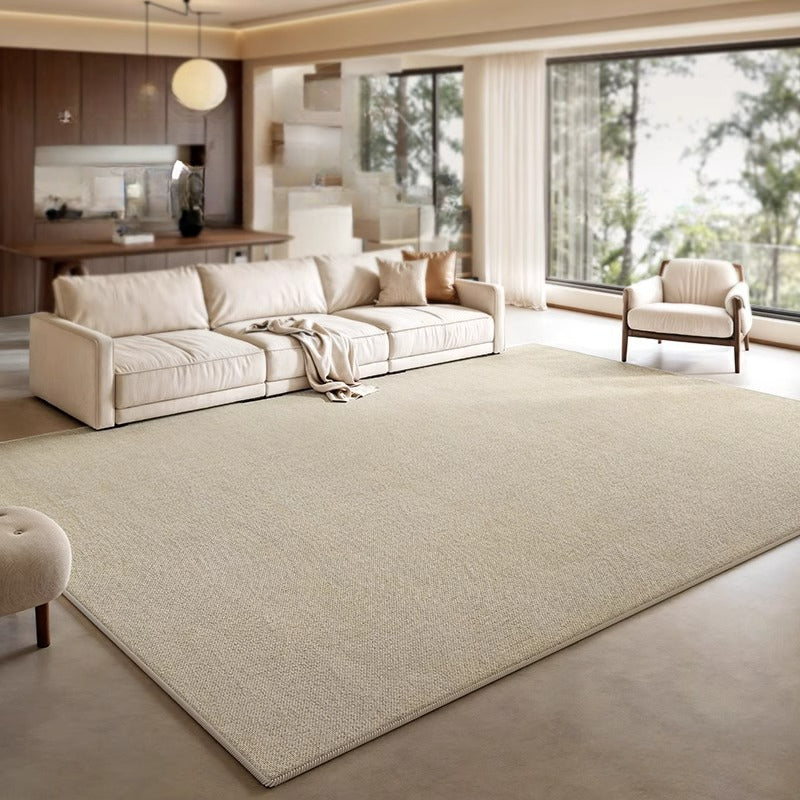 Cream Style Carpet Living Room Solid Color High-end 2024 New Home Sofa Floor Mat Bedroom Waterproof Washable