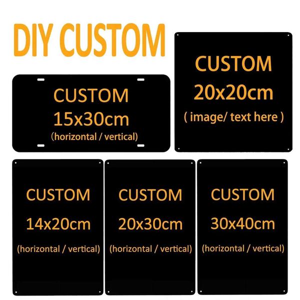 DIY custom metal plate pattern wall tin logo home decoration retro board poster personalized printing text image tinplate decal Z250118