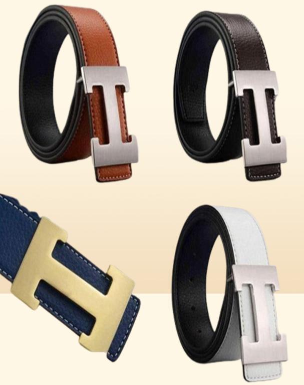 Belts 2022 Brand Luxury Men Genuine Leather Lettern H Buckle For Business Fashion Strap Women Jeans X220216 Drop Delivery Acces Ac5654616