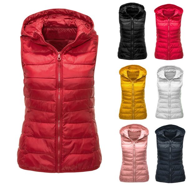 LU-168 Women&#039;s Warm Vest Hooded Down Vest Female Autumn And Winter New Glorious Shoulder Large Size Slim Cotton Clothing