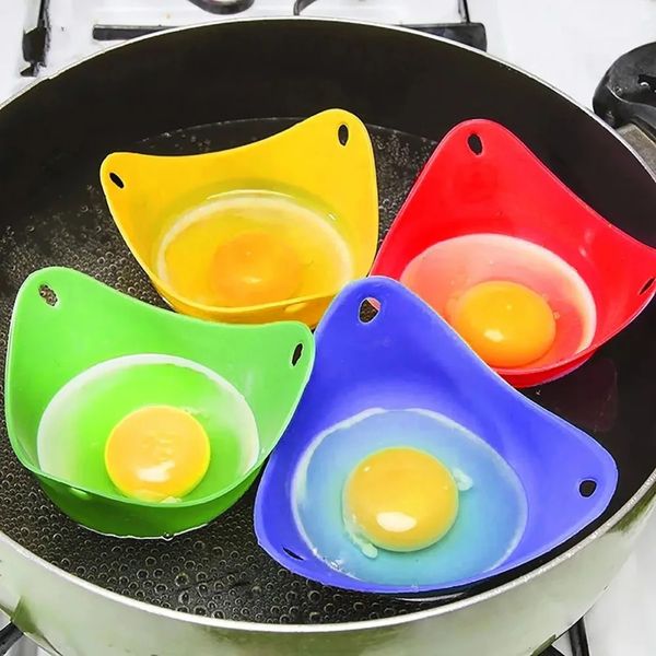 4Pcs Random Colors Egg Poacher Poaching Pods Pan Mould Mold Bowl Rings Cooker Boiler Kitchen Cooking Tool Accessories Gadget 250107