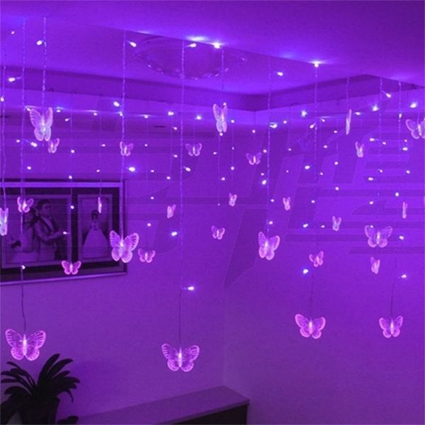Christmas Decorations 220V 110V 3.5m Butterfly LED Curtain Light Garland String Fairy Lights For Holiday Wedding Party Home Decoration 22110