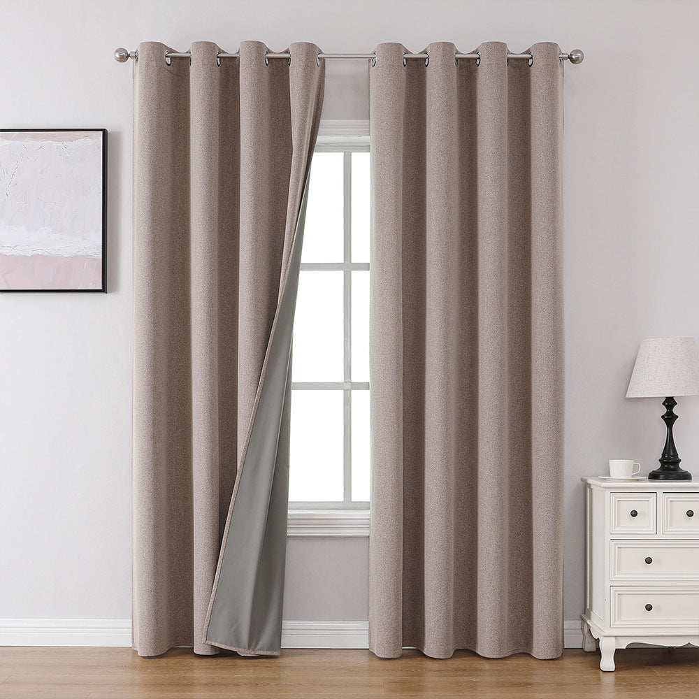YL-36901 finished curtain blackout bedroom living room balcony sun protection heat insulation gray simple hook type high precision curtain wholesale