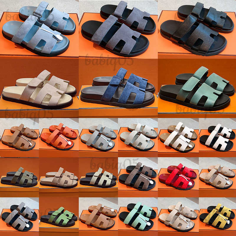 Slippers Designer shoes men and woman slippers Chypre sandals Flip Flops Sliders flat spiller Comfort Calfskin Leather in black brown white F7AO#