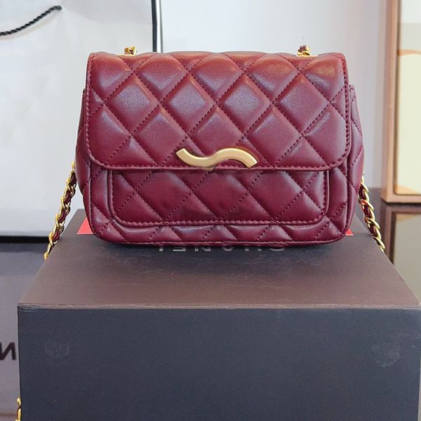 Large metal logo Designer Cross body Bags metal chain bag Women Shoulder Bag Handbag Mini Totes hobo Clutch pack Ladies Satchel Cosmetic Bag