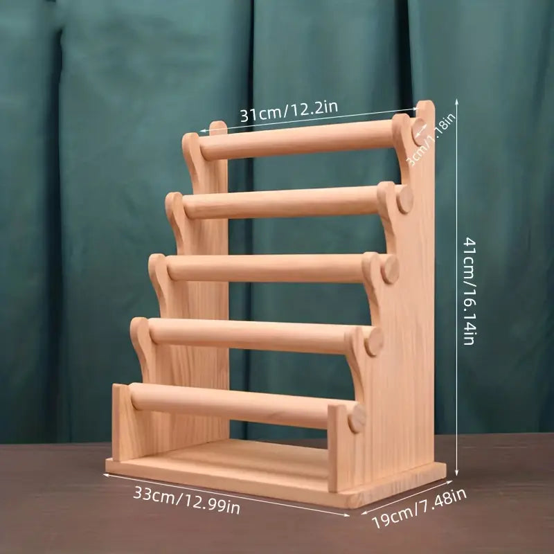 TEMU 1pc Wooden Jewelry Stand, Detachable Tabletop Bracelets, Necklaces, And Watches Display Organizer, Rustic Wood Jewelry Rack For Dresser And