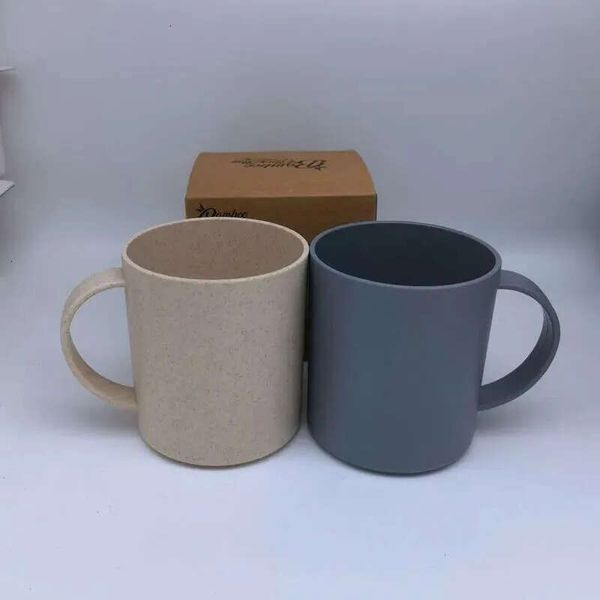 Drinkware Plastic Verastore Handgrip Fiber Bamboo Mugs Recyclable Materials Mouthwash Handle Cups Household Water And Coffee Cup