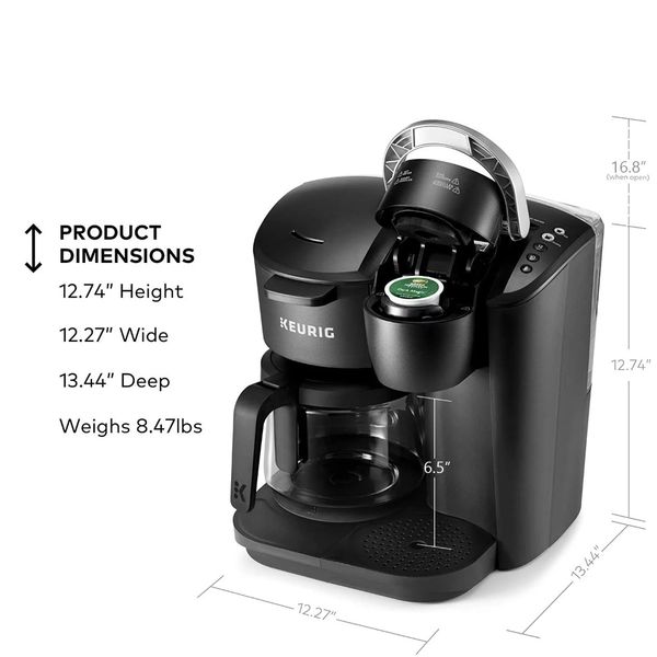 K-Duo Essentials Black Single-Serve K-Cup Pod Coffee Maker portable coffee maker Kitchen Appliance Home Appliance